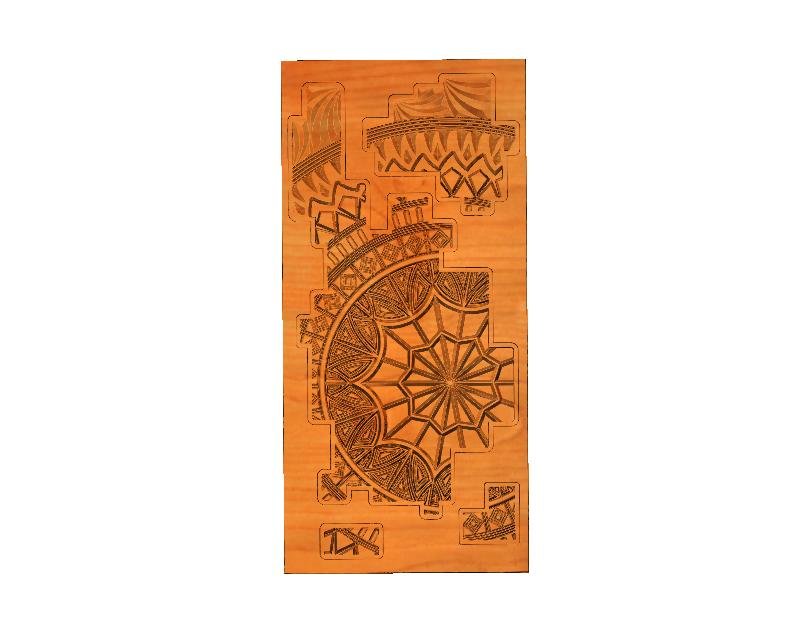 Piller - DOOR-01 Intricate Floral Radial Carved Wood Panel Design